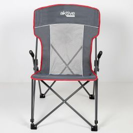 Silla de Camping Plegable Aktive Gris 59 x 97 x 68 cm (2 Unidades)