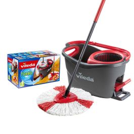 Vileda Easywring & Clean Set Turbo Cubo con Mopa de Microfibras y Palo Telescópico, 6L, Gris/Rojo Precio: 35.50000003. SKU: S7901593