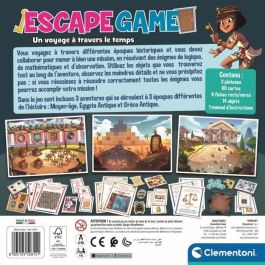 Clementoni CLE8005125528141 Juego de Escape - Viaje en el Tiempo, 3 Aventuras, +8 Años