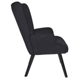 Home Deco Factory Butaca-Sillón Giulia Negro Lounge 68x75xh.96 cm Estructura Acero Patas Madera Poliéster