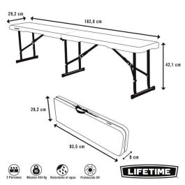 Banco plegable maletín lifetime 183x29x42 cm Banco plegable maletín lifetime 183x29x42 cm