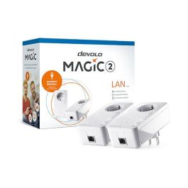 Devolo Magic 2 LAN Powerline Starter Kit - Adaptadores Powerline Ethernet Hasta 2400 Mbit/s, 2 Puertos Gigabit LAN, Blanco, Kit de Inicio para Red de Cable por Corriente Eléctrica Precio: 157.58999949. SKU: B14TSS3T84