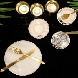 Home Deco Factory Plato Lounge con Ribete Dorado 20 cm