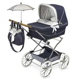 Decuevas Coche Reborn Plegable con Sombrilla Vintage para Muñecas. Ideal para el Juego de Simulación de Niñas desde 3 años. 40x90x90 cm.