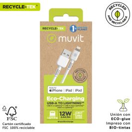 muvit for change cable USB a Lightning MFI 2,4A/12W 3m blanco