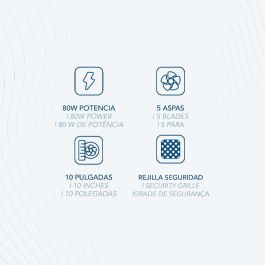 Daewoo - Ventilador de sobremesa High Speed de 25 cm (10 pulgadas) y 80W - Modelo DSF-250