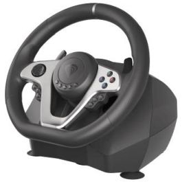 GENESIS Seaborg 400 Volante y Pedales USB Alámbrico con Vibración 900° para PC, Switch, PS3, PS4, Xbox 360, Xbox One, One S, One X Negro/Plata