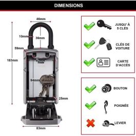 Caja de llaves conectada MASTER LOCK - Bluetooth o combinación - Con asa