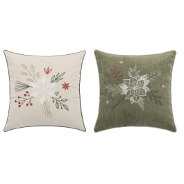 DKD Home Decor Funda Cojín Navidad Alpina de Poliéster Verde y Beige 45x45 cm, Juego de 4 Unidades Surtidas con Cremallera Precio: 37.6899996. SKU: B1C5BLVQZB