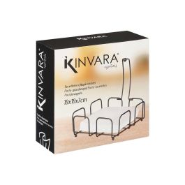 Servilletero Acero Negro Kinvara 19X7CM (12 Unidades) Servilletero Acero Negro Kinvara 19X7CM (12 Unidades)