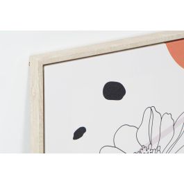 DKD Home Decor Cuadro Scandi Diseño Floral Abstracto en Lienzo y PS Beige y Negro 40x50 cm - Juego de 4 Unidades Decorativas
