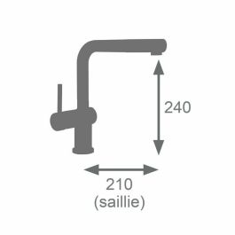 Edouard Rousseau AAAQX09912 Grifo Mezclador de Lavabo SQUARE con Ducha Extraíble Cromo
