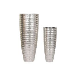 Set de Maceteros Home ESPRIT Plateado Metal 51 x 51 x 123 cm Set de Maceteros Home ESPRIT Plateado Metal 51 x 51 x 123 cm