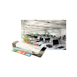 Leitz ILAM OFFICE Plastificadora DIN A4, 2 Rodillos, Hasta 125 micras, Color Blanco/Plata