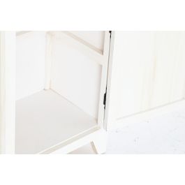 DKD Home Decor Mesita de Noche Infantil de Paulownia con 1 Cajón y 1 Puerta, Blanco y Rosa, 40x29x73.5 cm