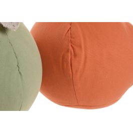 DKD Home Decor Sujetapuertas Shabby Naranja Verde Poliéster 16 x 18 x 17 cm (6 Unidades)