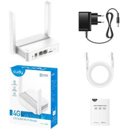 Cudy Router LTE Wi-Fi N300 LT300 4G Cat4 Banda Única 2.4 GHz Ethernet Blanco