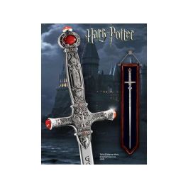 The Noble Collection Réplica Harry Potter - Espada de Godric Gryffindor con mango detallado y cabujones de cristal, 34 cm