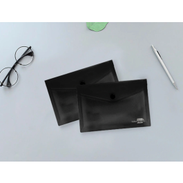 Liderpapel Dossier Carpeta Broche Polipropileno DIN A7 Negro Opaco Resistente 180 micras