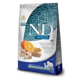 Farmina N&D Dog Ocean Low Grain Medium Maxi Alimento para Perros Adultos Raza Mediana/Grande con Bacalao y Naranja - 12 kg Precio: 68.9172. SKU: B17LKD7D48