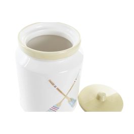 DKD Home Decor Bote Dolomite Multicolor Rosa Palo Verde Menta 15x22x15 cm 2,35 L Apto Microondas Lavavajillas Mediterraneo 4 Unidades