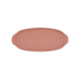 Quid Mineral Gres Bandeja Oval Cerámica Texturizada Terracota 13x30,5 cm