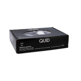 Quid Set 6 Tazas con Plato Porcelana Blanca Renova 9 cL - Apto Lavavajillas y Microondas