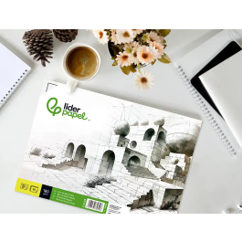 Liderpapel Bloc Dibujo Lineal Encolado 230x325mm 20 Hojas 180 gr/m2 con Recuadro