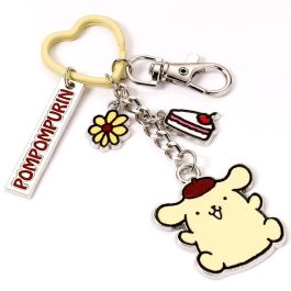 THE CARAT SHOP Llavero Pompompurin Hello Kitty con Clip y Anilla de Corazón de Aleación de Zinc