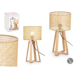 Lámpara de Sobremesa Giftdecor Pantalla Cilíndrica Natural 45 cm - Madera, PVC, Papel Marrón (4 Unidades)