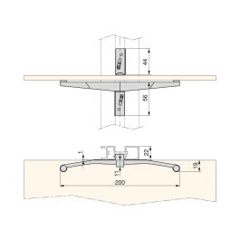 Emuca Lote de soportes para 5 estantes de cristal para la estructura Zero, cristales no incluidos, Zamak, Pintado color negro texturizado