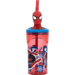 Marvel CZ11338 Vaso Spiderman con Figura 3D y Pajita Integrada, 360 mL, Plástico sin BPA, Oficial, Niños +4 años Marvel CZ11338 Vaso Spiderman con Figura 3D y Pajita Integrada, 360 mL, Plástico sin BPA, Oficial, Niños +4 años