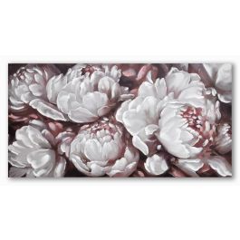 DKD Home Decor Cuadro Romántico Blanco Rosa Flores 2 Unidades 120 x 60 x 3 cm