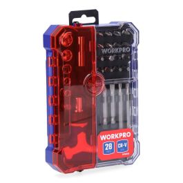 Workpro Juego de Puntas y Vasos con Mini Mango Carraca T, 28 Piezas