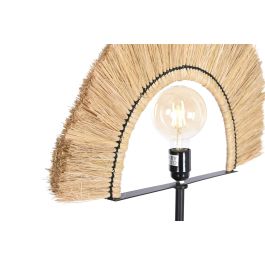 DKD Home Decor Lámpara Pie Colonial Natural Negro 26 x 152 x 56 cm Yute Hierro