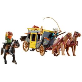 Playmobil Diligencia del Salvaje Oeste Western, Juguete de Construcción de Plástico para Niños de 3 Años en Adelante