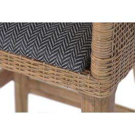 DKD Home Decor Taburete Gris Marrón 52x51x100 cm Mindi Ratan 75 cm Asiento