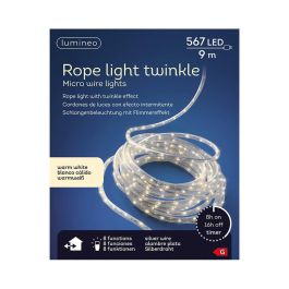 Lumineo Cordón de luces 567 leds luz cálida exterior 9m 14m 8 funciones temporizador IP44