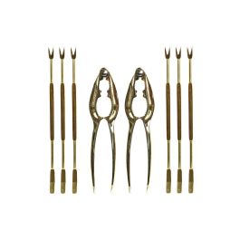 Utensilios DKD Home Decor Dorado 3 x 15 x 3 cm Set de 8
