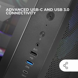 Mars Gaming MC-CURV Caja Gaming ATX con Doble Cristal Templado Curvado y USB-C