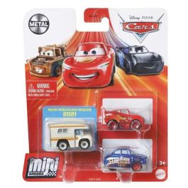 Mattel Coche Cars Mini Set 3 Unidades Carrocería Metálica Ruedas Giratorias Modelos Surtidos
