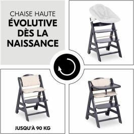 HAUCK HAU1731627400690 Trona Evolutiva BETA+ de Madera FSC con Arnés de 5 Puntos y Ruedas para Bebés de 6 Meses a 90 kg, Gris