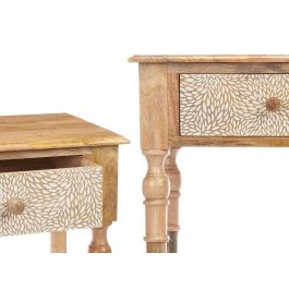 Mesa Recibidor 2 Cajones Hojas Natural Blanco Giftdecor 98x77x42 cm Madera Mesa Recibidor 2 Cajones Hojas Natural Blanco Giftdecor 98x77x42 cm Madera