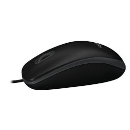 Logitech B100 Ratón Óptico USB Negro para Negocios, 800 DPI, Ergonómico Ambidextro, Conexión USB-A Plug & Play