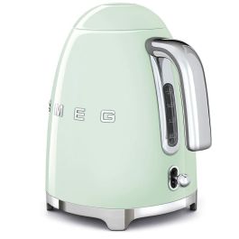 Smeg KLF03PGEU Hervidor Eléctrico de Agua, 1.7 L, 2400 W, Protección contra sobrecalentamiento, Plástico, Acero Inoxidable, Verde