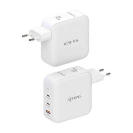 Aisens ASCH-140W3P030-W Cargador de Pared GaN 140W con 2 USB-C PD3.1 y 1 USB-A, Carga Rápida para Portátiles Móviles, Blanco