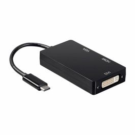 AISENS A109-0343 Base para Portátil y Replicador de Puertos USB-C a DVI/HDMI 4K/VGA, Negro
