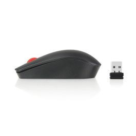 Lenovo Ratón Óptico Inalámbrico, 1200 dpi, 3 botones, Scroll, 2.4 GHz, Diseño Ambidextro, Negro - 61x106x33mm