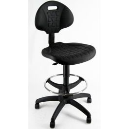 Unisit Taburete Esos E2 Giratorio Regulable con Respaldo y Reposapiés, Poliuretano Negro Precio: 180.78999983. SKU: S8419375