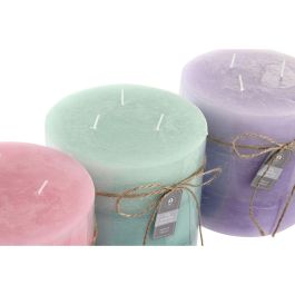 Vela Basicos DKD Home Decor Lila Rosa 15 x 15 x 15 cm (3 Unidades)